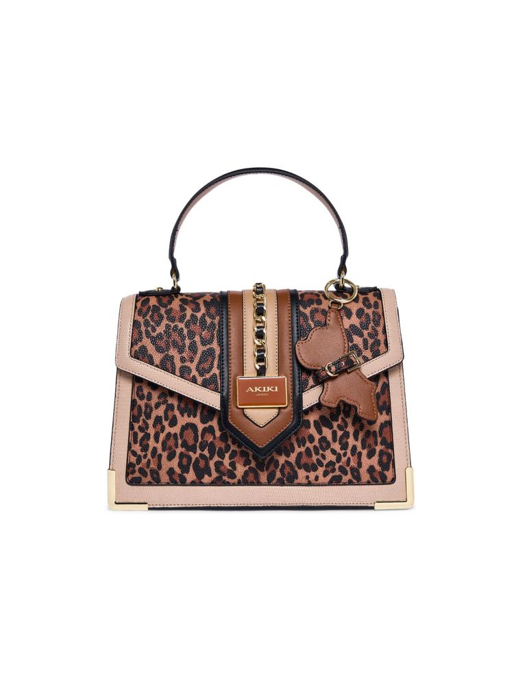 Akiki London Brown Vegan Leather Women Satchel Bag-image-18