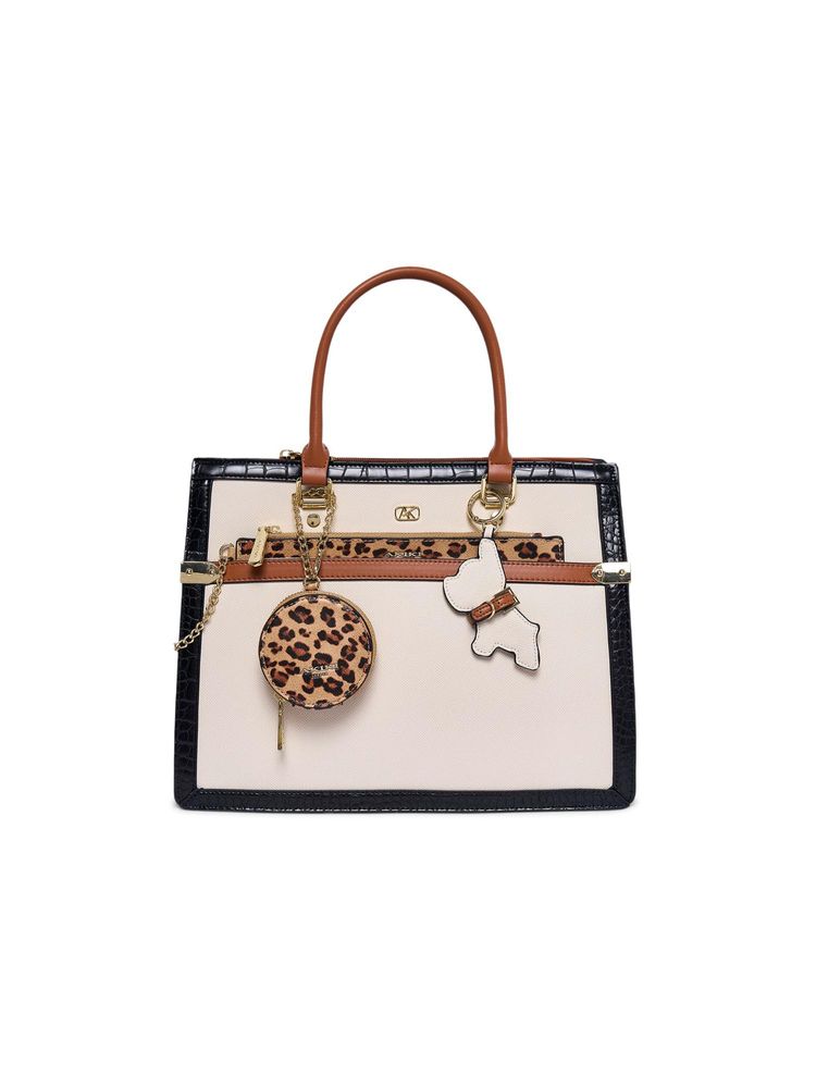 Akiki London Beige Vegan Leather Women Satchel Bag-picture-13
