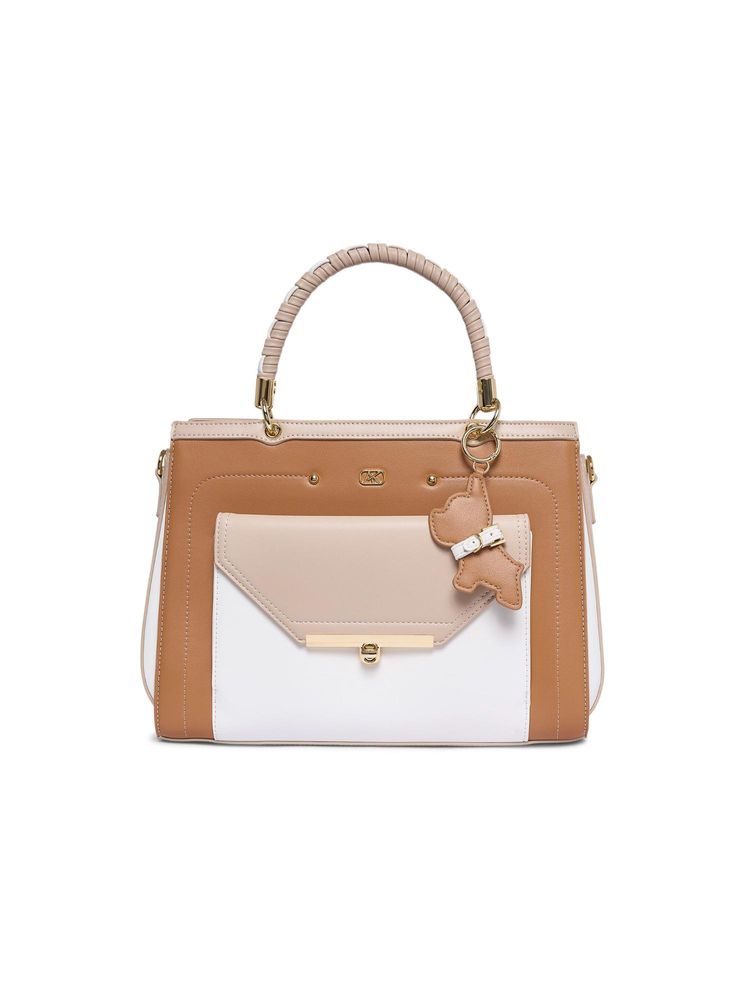 Akiki London Beige Vegan Leather Women Satchel Bag-image-44