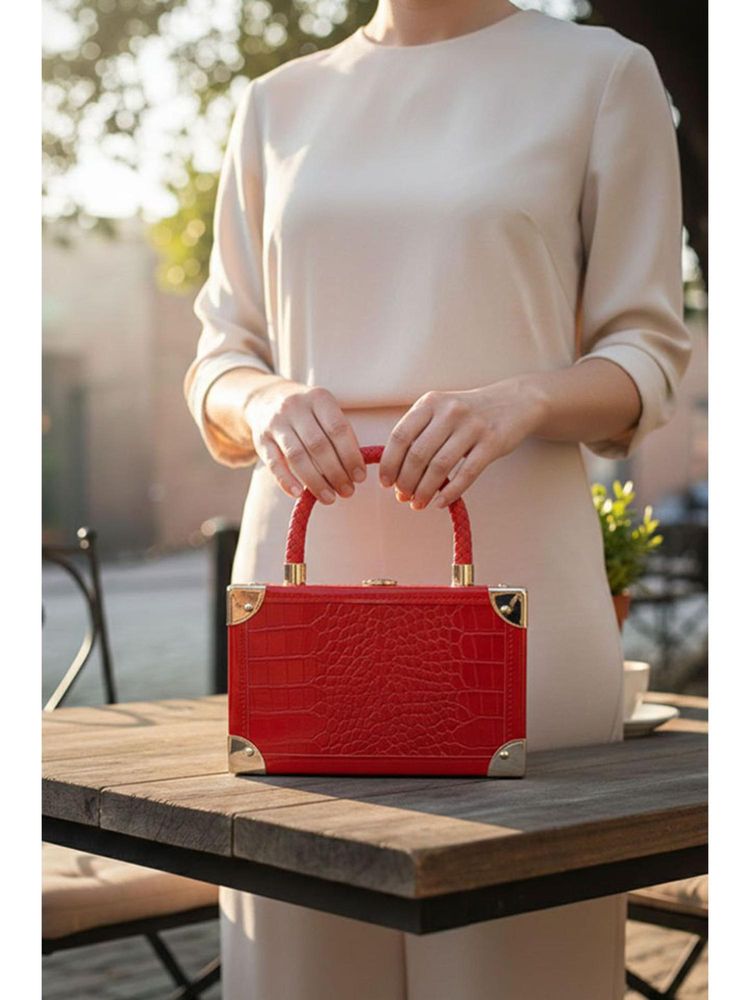 MINI WESST Red Leather Women Clutch-image-49