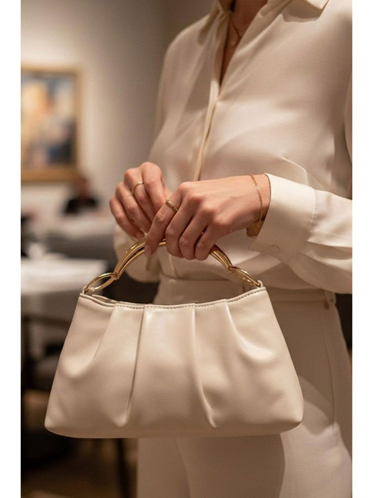 MINI WESST Beige Leather Women Clutch-picture-40