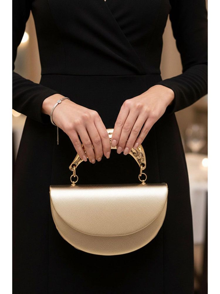 MINI WESST Gold Leather Women Clutch-picture-43