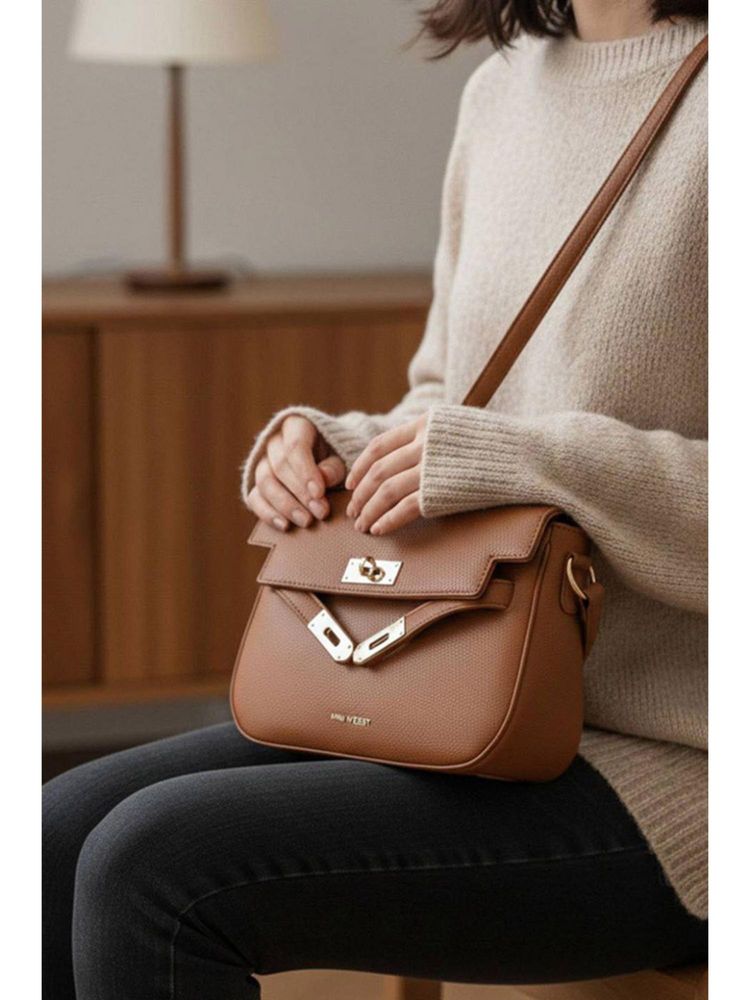 MINI WESST Brown Leather Women Sling Bag-picture-39