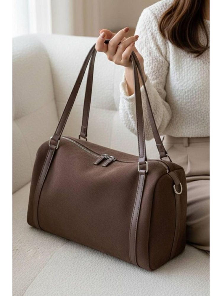 MINI WESST Green Suede Women Duffle Bag-image-5