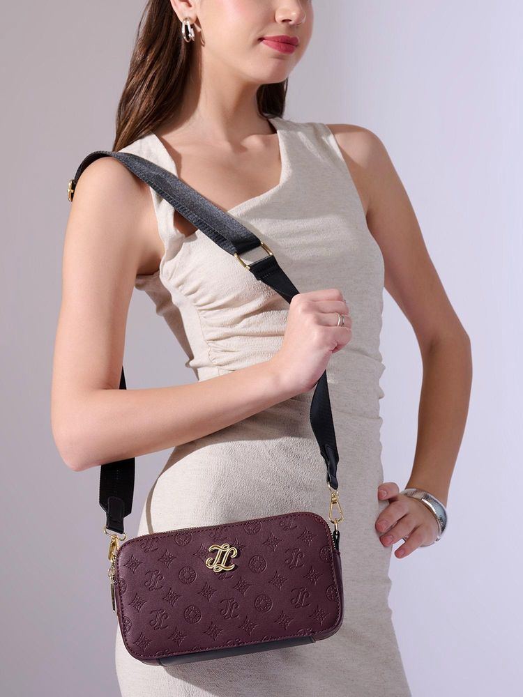 Lavie Signature Maroon Synthetic Leather Women Sling Bag-picture-29