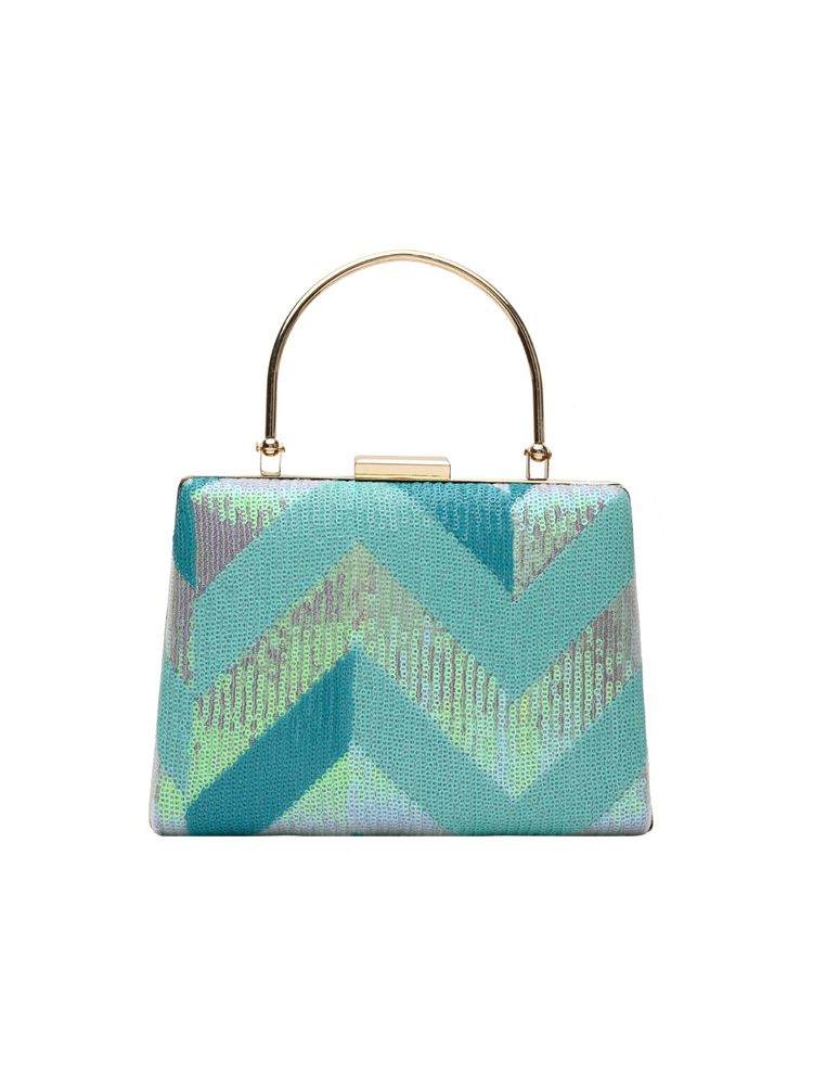 horra women silk embellished green clutch (m)