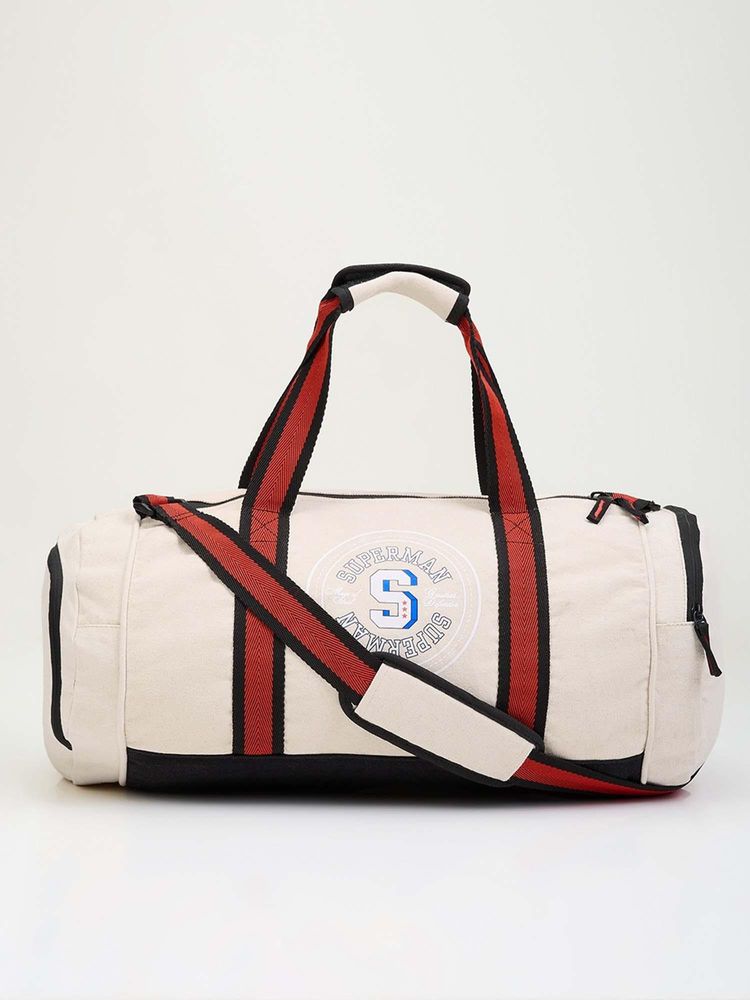 Bewakoof Unisex Unisex Beige And Black Superman Varsity Printed Gym Bag-picture-15