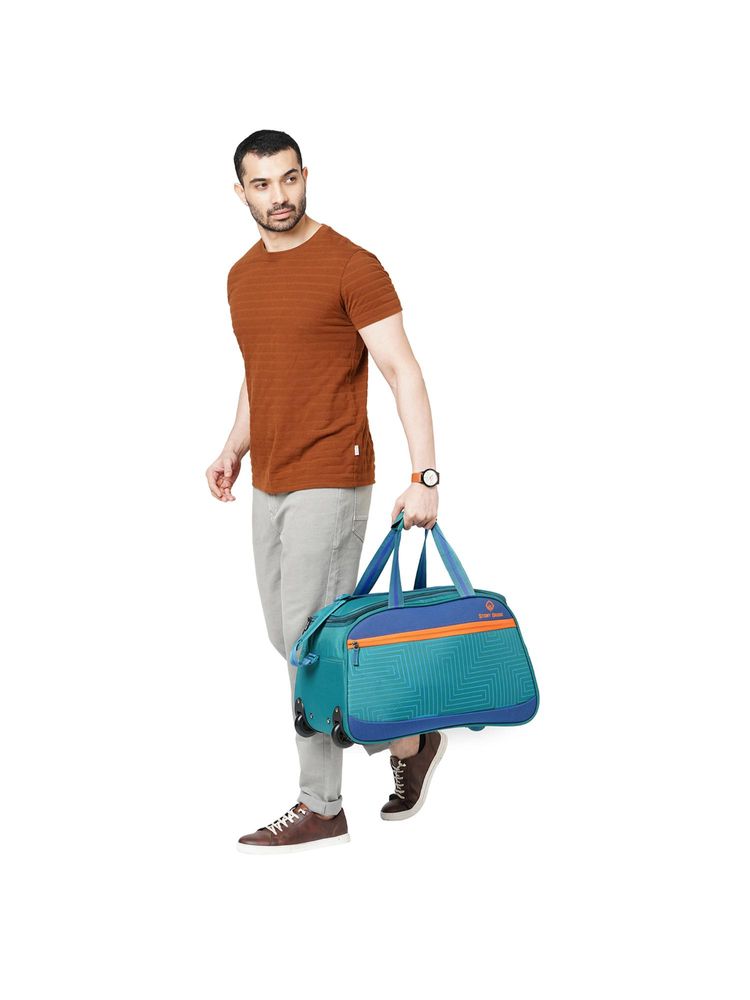Nasher Miles Unisex Stony Brook By Maze Polyester Cabin 52 Teal Blue Duffle Bag With Trolley (Small)-picture-15