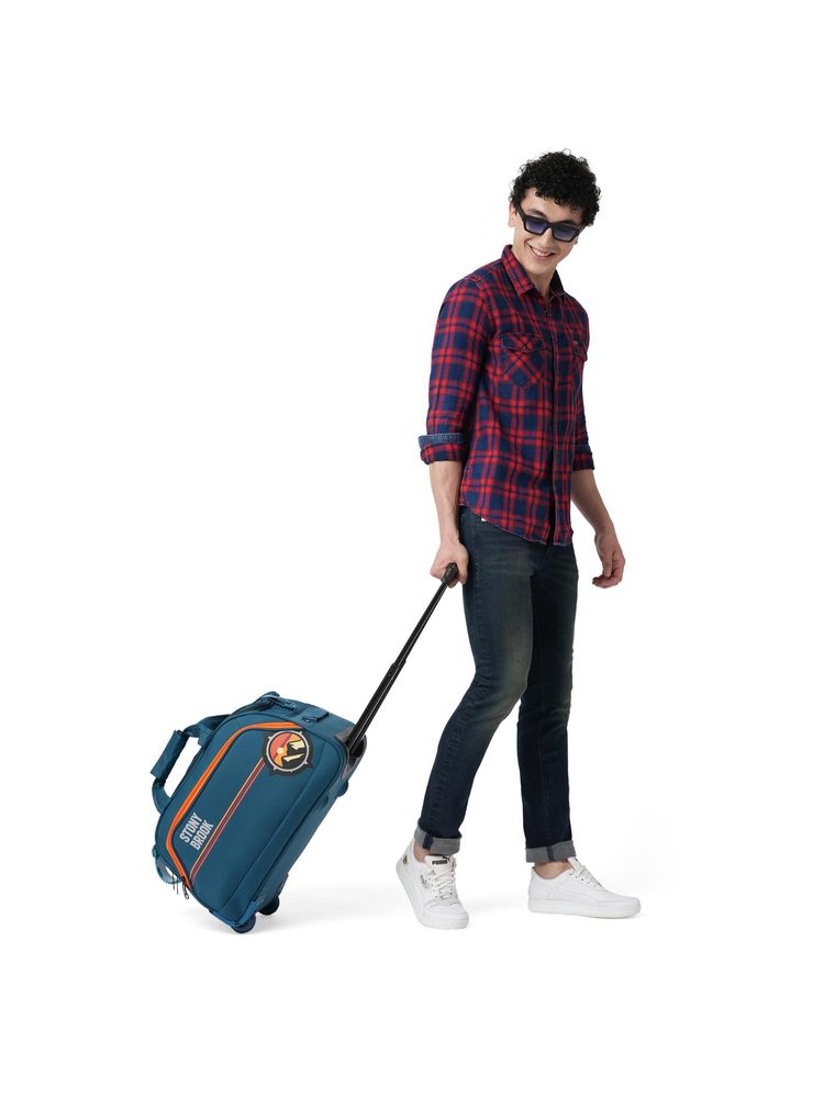 Nasher Miles Unisex Stony Brook By Sunset Polyester Cabin Size 52 Teal Wheel Duffle Bag (Small)-picture-11