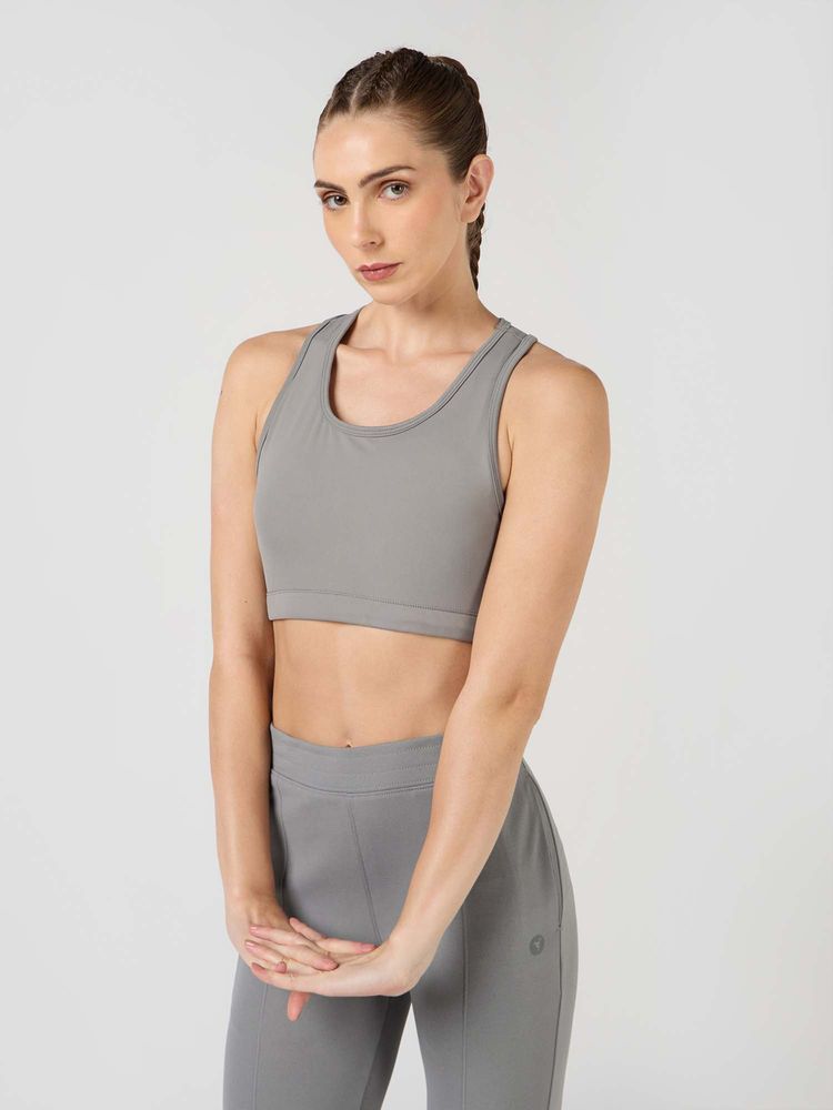 Technosport Grey Solid/Plain Regular Sports Bra-picture-21