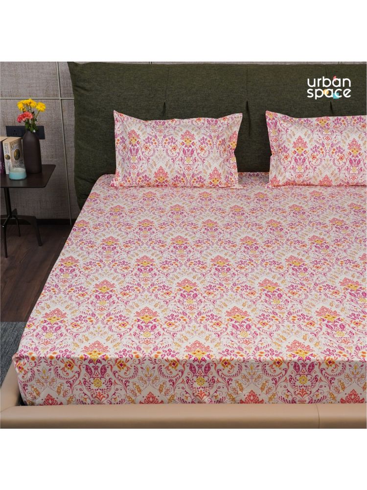 Urban Space Regal 200 Tc Cotton Bedsheets with Pillow Cover Peach-picture-27