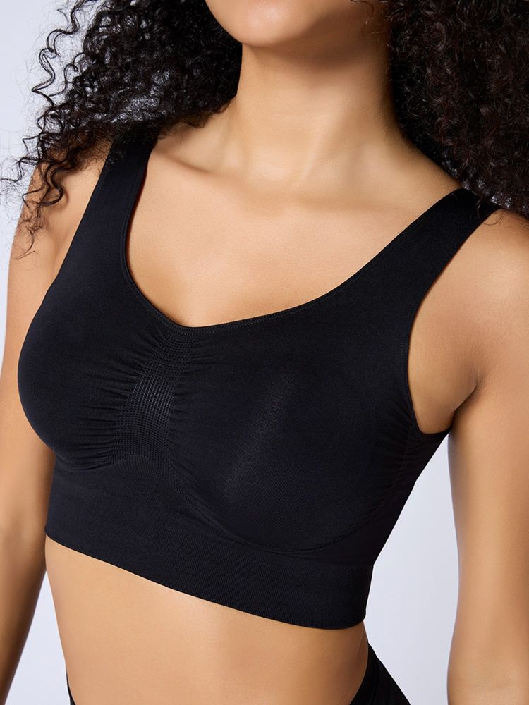 FEIER Black Nylon Sports Bra-picture-12