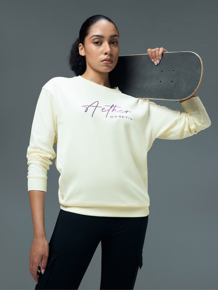 Technosport Yellow Polyester Crew Neck Full Sleeves Sweatshirt-image-5