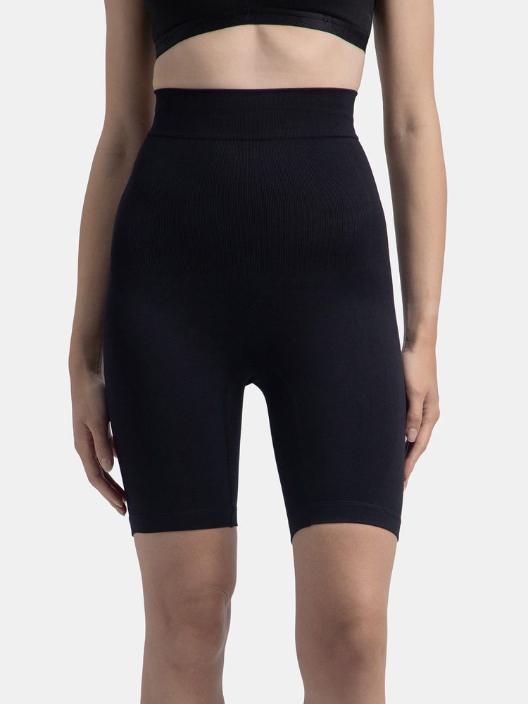 Jockey SH18 Women High Waist Microfiber Elastane Seam free Shorts Shapewear - Black-picture-36