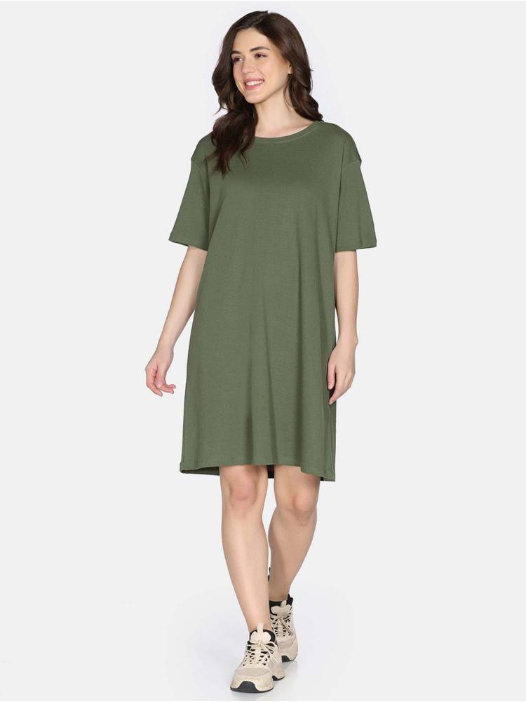 Zivame Olive Cotton Nightdress-picture-30