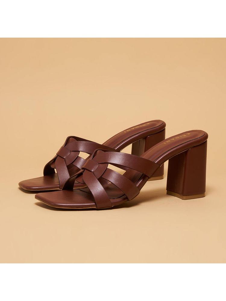 Eridani Eliyah Strappy Brown Sandal Heels-image-47