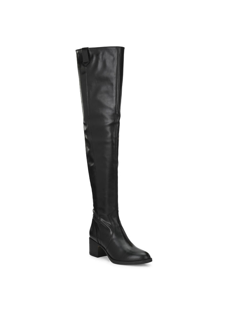 Delize Womens Black Thigh High Boots-image-7