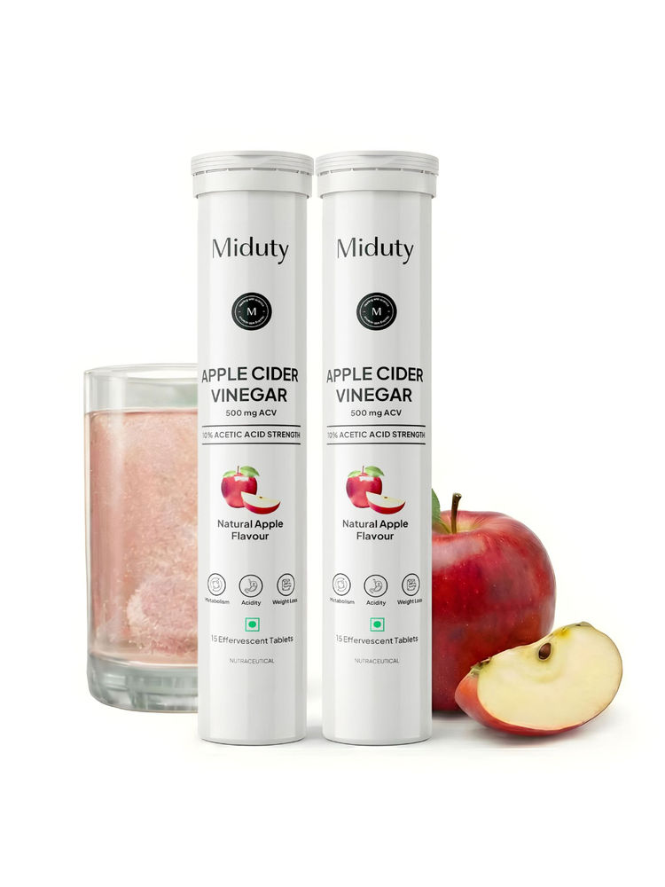 Miduty Apple Cider Vinegar Effervescent Tablets 500 MG, 10% Acetic Acid - Pack Of 2-image-44