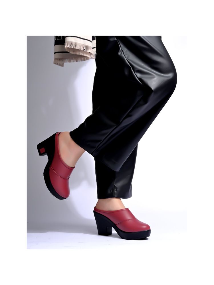 Shoetopia Stylish Smart Casual Red Pumps-picture-11