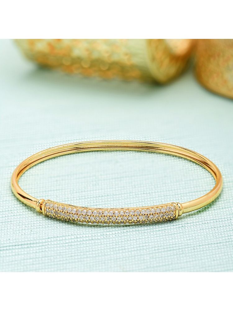 Zaveri Pearls Contemporary Look Cubic Zirconia Bangle Style Brass Kada - ZPFK9214