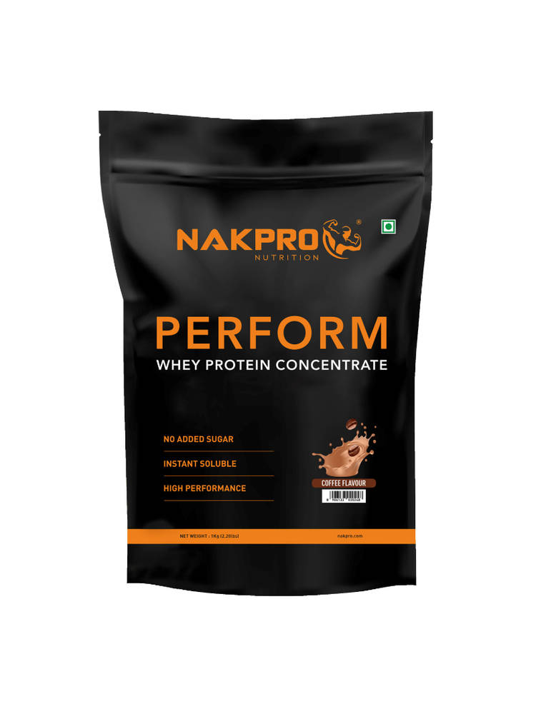 NAKPRO Perform Whey Protein Concentrate Supplement Powder - Coffee Flavour
