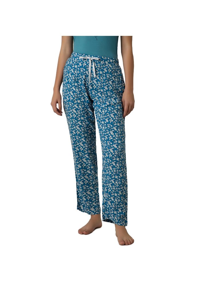 Amante Women Viscose Floral Blue Pyjama-image-32