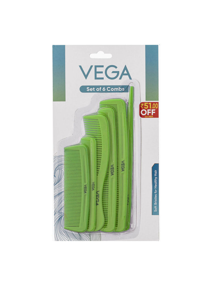 VEGA Combs - Set Of 6 (Off Rs.51/-) (HCS-02) (Color May Vary)