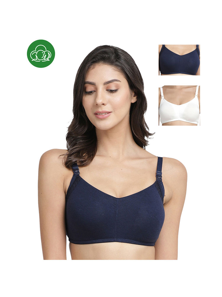 Inner Sense Organic Antimicrobial Soft Feeding Bra with Removable Pads Pack of 3 - Multi-Color-picture-27