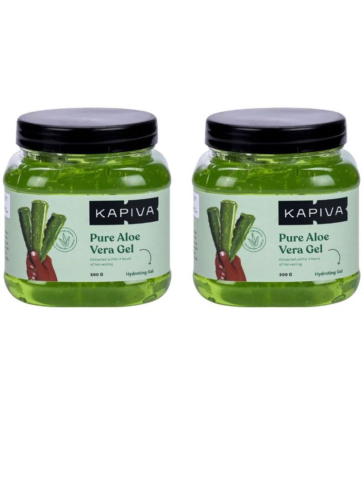 Kapiva Aloe Vera Skin Gel Hydrating & Moisturizing Gel for Face & Hair- Pack of 2
