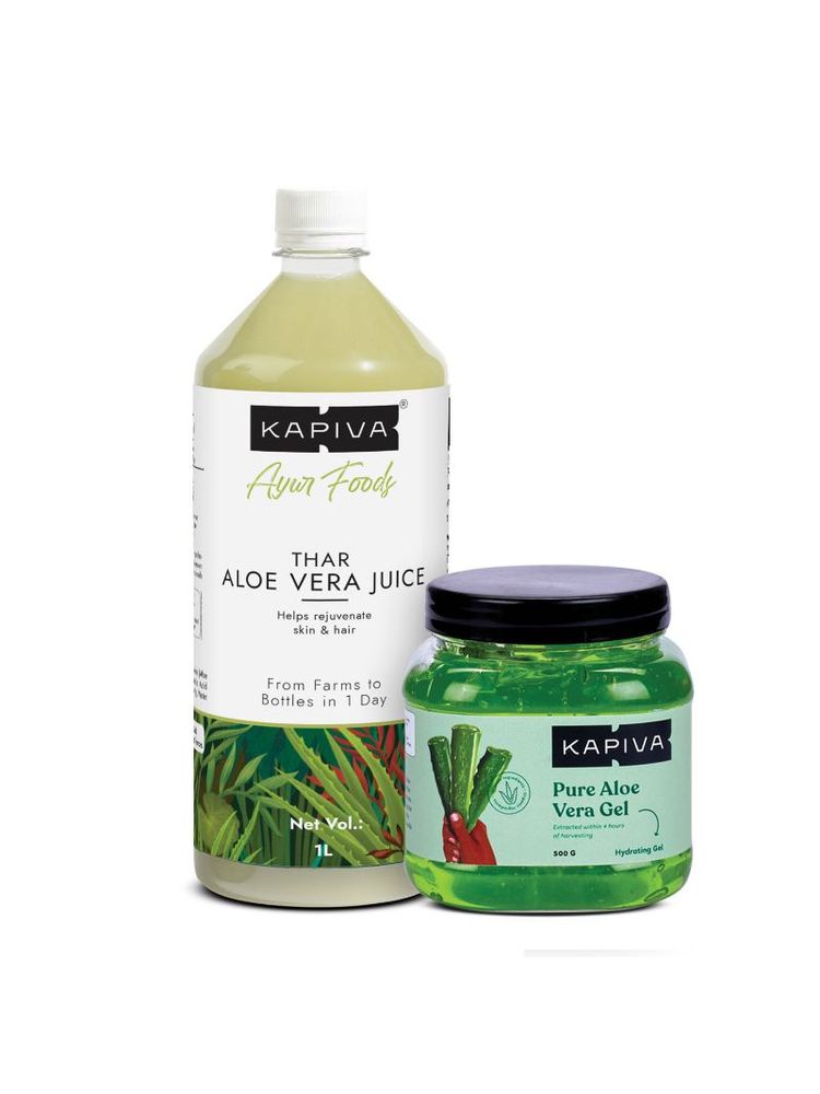 Kapiva Ayurveda Aloe Vera Skin Gel + Aloe Vera Juice