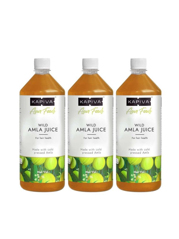 Kapiva Wild Amla Juice Natural Source of Vitamin C Made with Cold Pressed Amla - Pack of 3