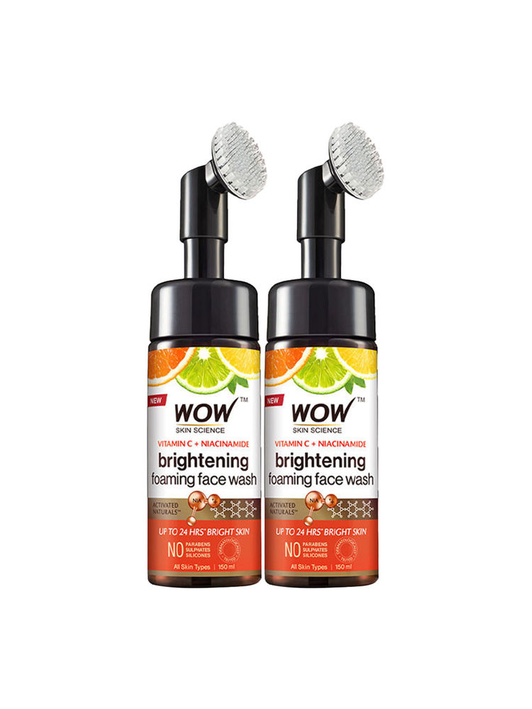 WOW Skin Science Brightening Vitamin C Face Wash With Brush For Hyperpigmentation - Pack of 2-image-46