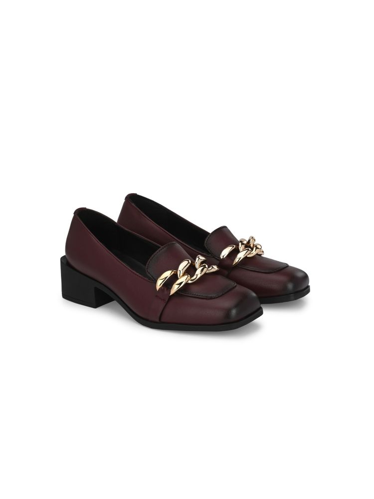 Delize Womens Cherry Burgundy Solid Loafers-image-9