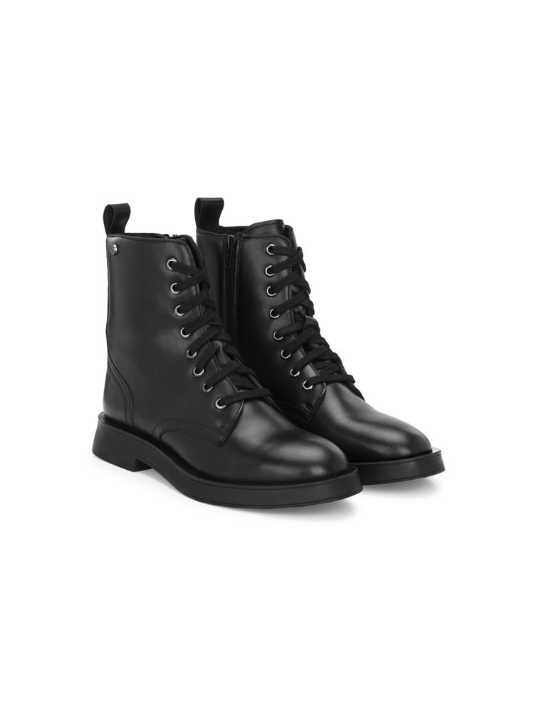 Delize Women Black Solid Derby Boots-image-22