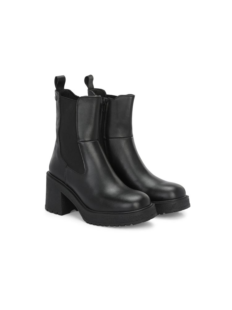 Delize Women Black Solid Chelsea Boots-image-46