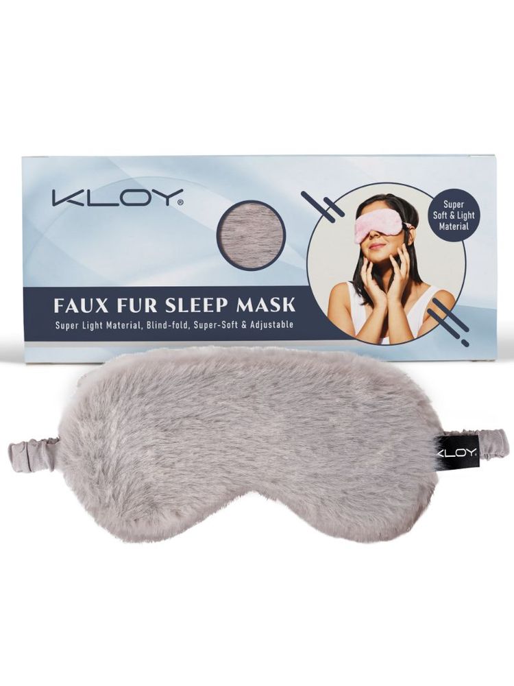 KLOY 100% Faux Fur Sleep Eye Mask - Grey-picture-15