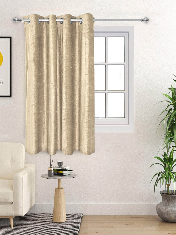 Saral Home Gold Glaze Reversible Satin & Velvet Blackout Curtain-image-30