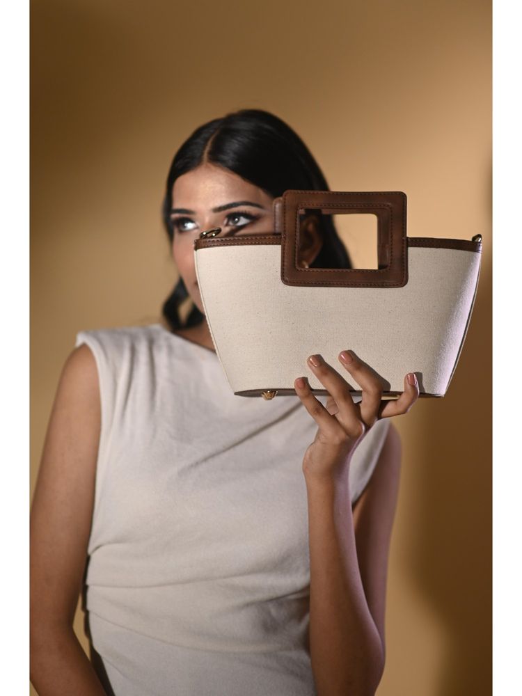 Hues Studio Camille Sling Bag for Women Beige-image-30