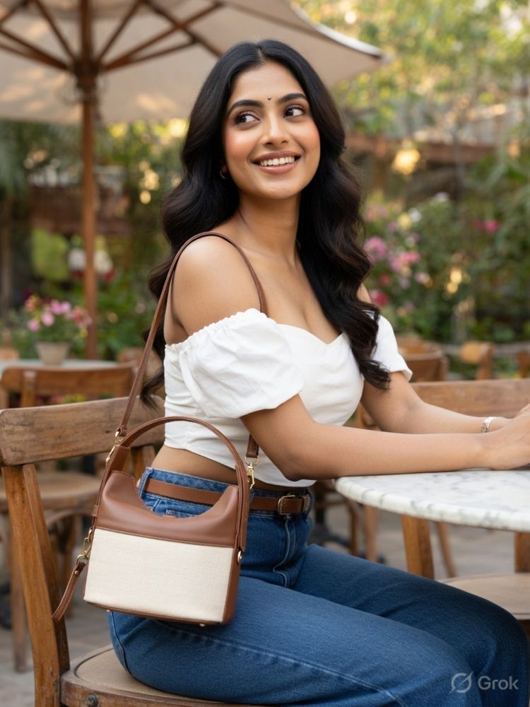 Hues Studio Emma Sling Bag for Women Tan-picture-12