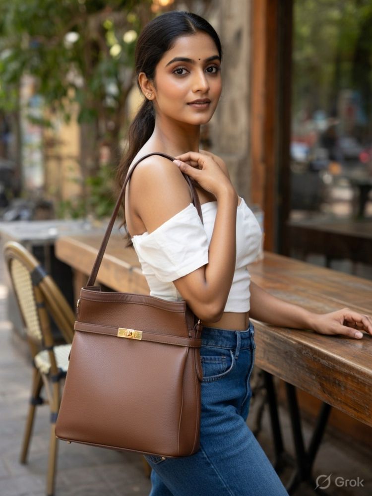Hues Studio Rose Handbag for Women Brown-image-32