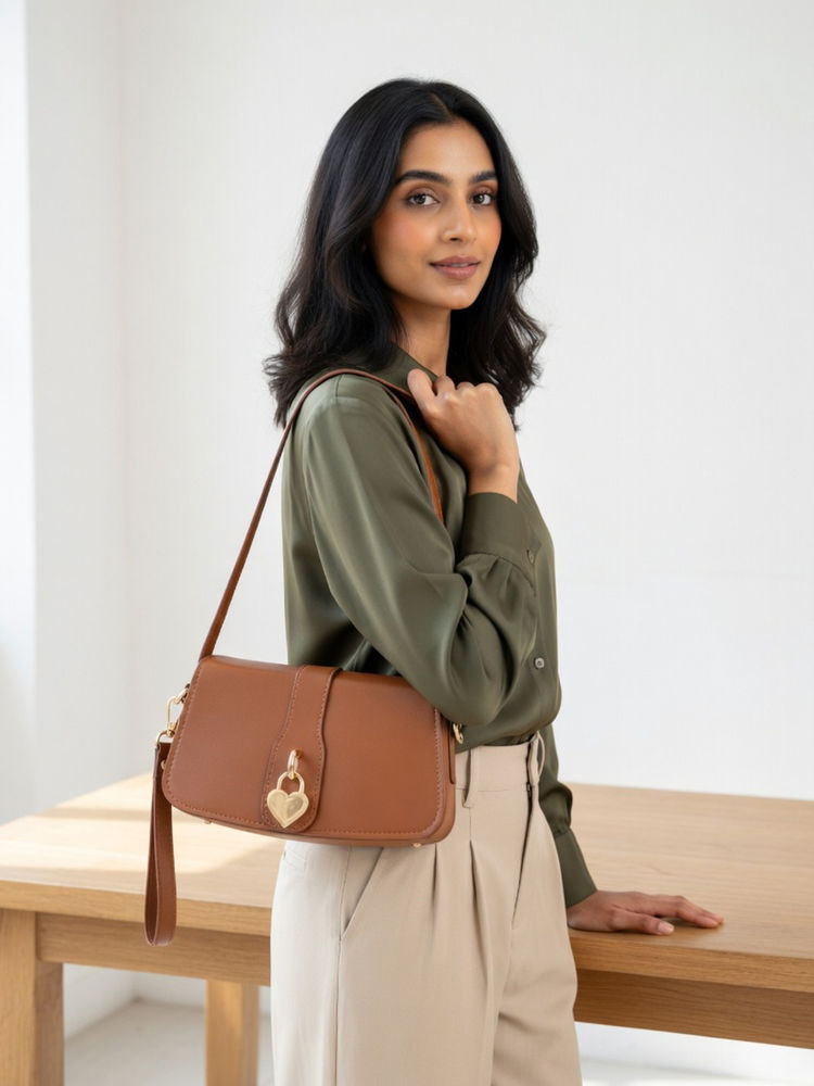 Hues Studio Sophia Handbag for Women Tan (S)-image-29