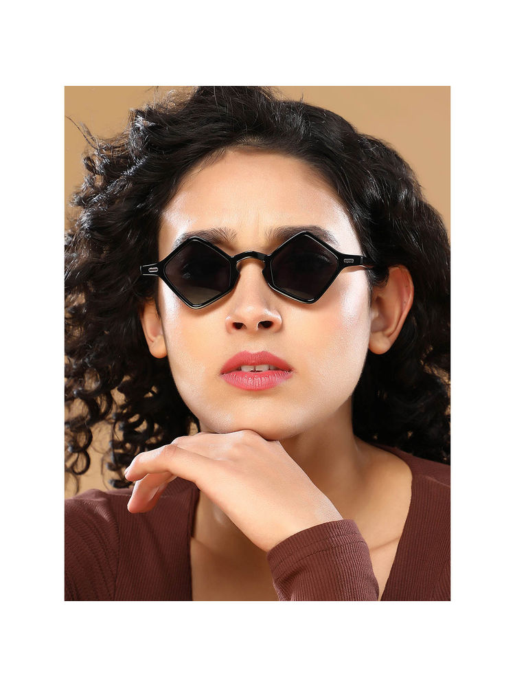 Haute Sauce Women Rhombus Black Lens Full Rim Sunglasses-image-35