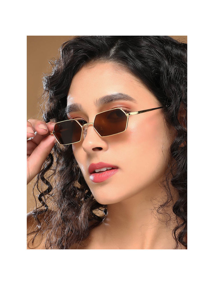 Haute Sauce Women Irregular Brown Lens Full Rim Sunglasses-image-33