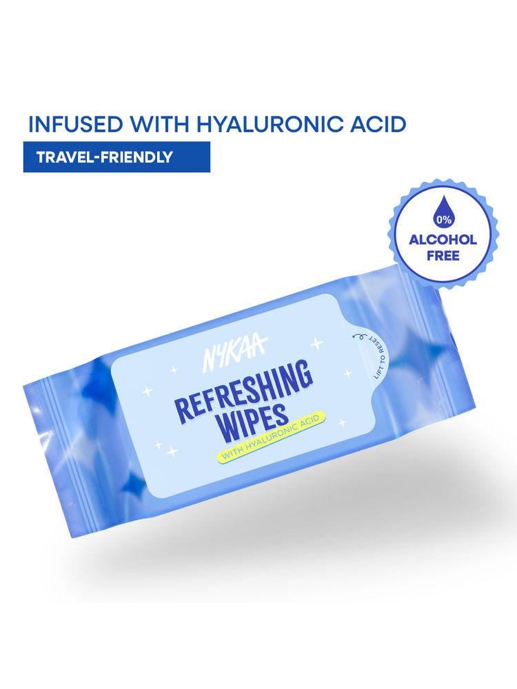 Nykaa Mini Refreshing Face Wipes With Hyaluronic Acid For Hydration & Fresh Skin