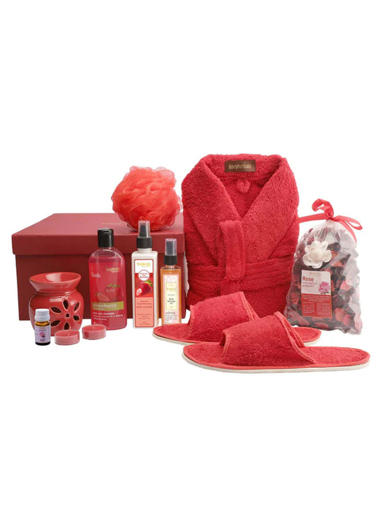 BodyHerbals Weekend Escapes Strawberry & Rose Bathing Spa Hamper-Gift Sets & Combos for Women & Men-image-12