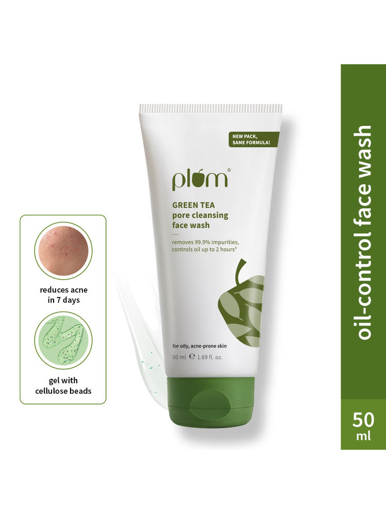 Plum Green Tea Pore Cleansing Gel Face Wash With Glycolic Acid - Fights Acne & Oil For Clear Skin