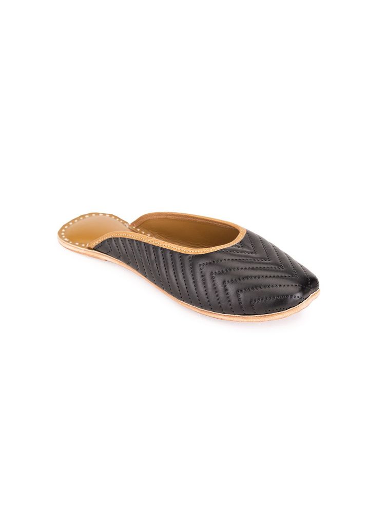 5 Elements by Radhika Gupta Black Embellished Juttis-picture-49