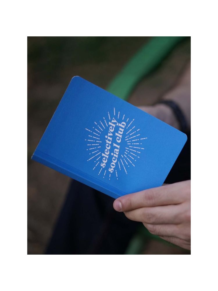 Fangled Selectively Social Club Pocket Notebook Softcover 128 Pages Blue Funny Notebook