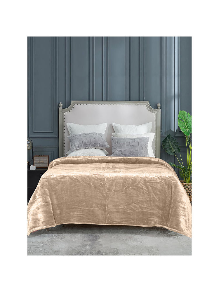 Saral Home Light Weight Cloudy Mink Silky-Soft Quilt/Blanket All Seasons, Beige-picture-27