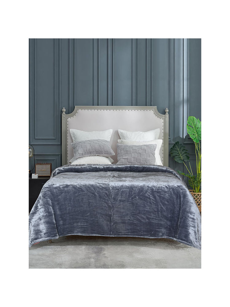 Saral Home Light Weight Cloudy Mink Silky-Soft Quilt/Blanket All Seasons, Grey-picture-16